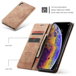 Brown CaseMe Slim Magnetic Classy Wallet Case For IPhone XR -Cheap NewCase Store iphone xs xsmax xr caseme wallet brown 4 38293.1636801544