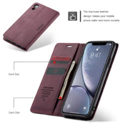 Exceptional Wine IPhone XS Max CaseMe Slim 2 Card Slot Wallet Case -Cheap NewCase Store iphone xs xsmax xr caseme wallet wine 3 25531.1641362412
