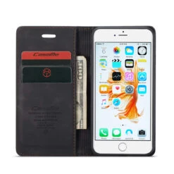 Luxury Black CaseMe Soft Matte Wallet Case For IPhone 6 / 6S -Cheap NewCase Store iphone5 6 7 8 caseme wallet black 3 69739.1693274887