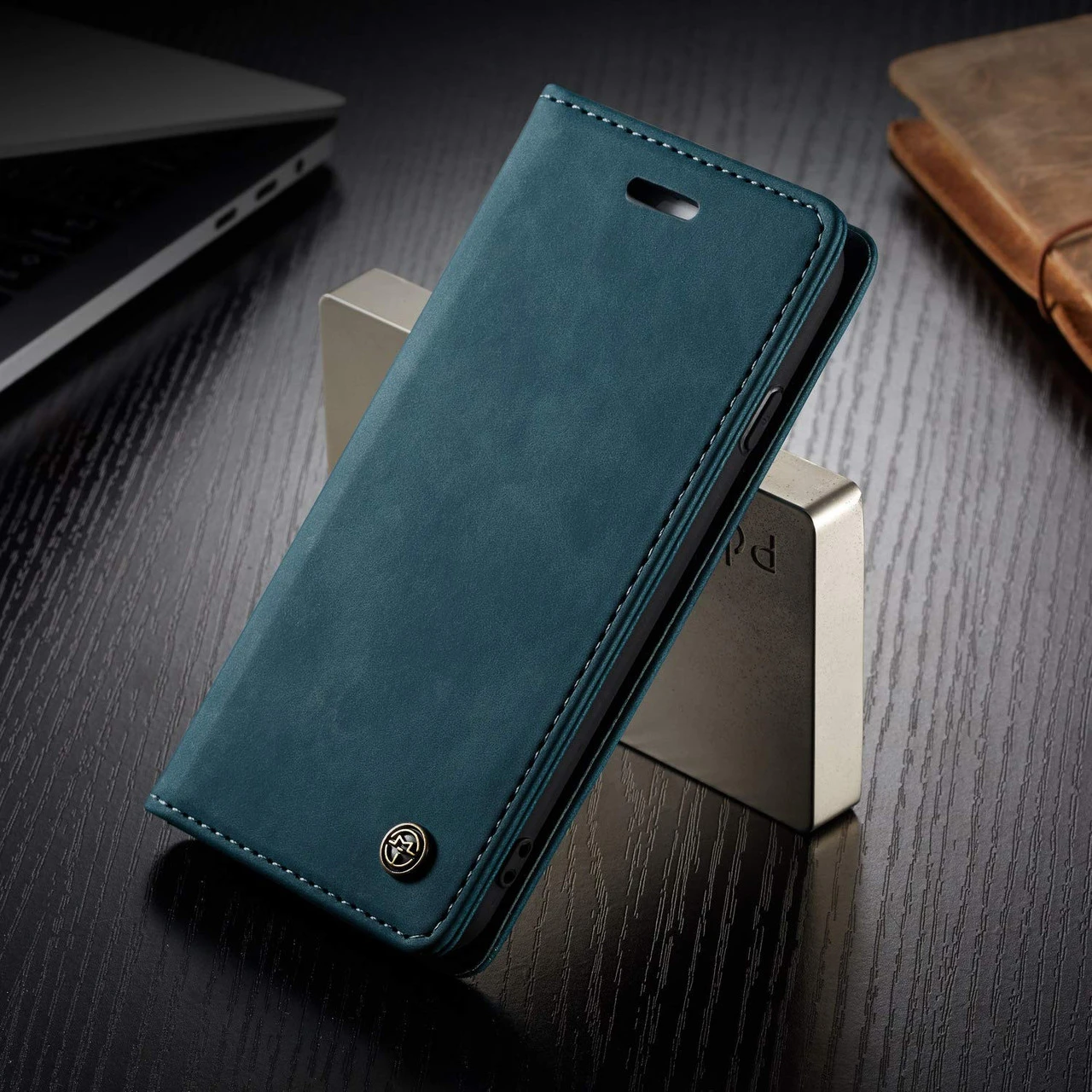 Blue IPhone 5 / 5S / SE 1st Gen CaseMe Slim Magnetic Wallet Case 3 Blue IPhone 5 / 5S / SE 1st Gen CaseMe Slim Magnetic Wallet Case - Image 3