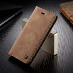 Brown IPhone 5 / 5S / SE 1st Gen (2016) CaseMe Slim Soft Wallet Case -Cheap NewCase Store iphone5 6 7 8 caseme wallet brown 2 51627.1690891099