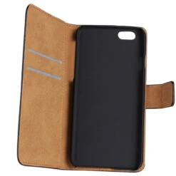 Black Genuine Leather Wallet Case For Apple IPhone SE 1st Gen (2016)