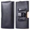 Black IPhone 7 / 8 Leather Belt Clip Pouch Case For Tradesman Workman