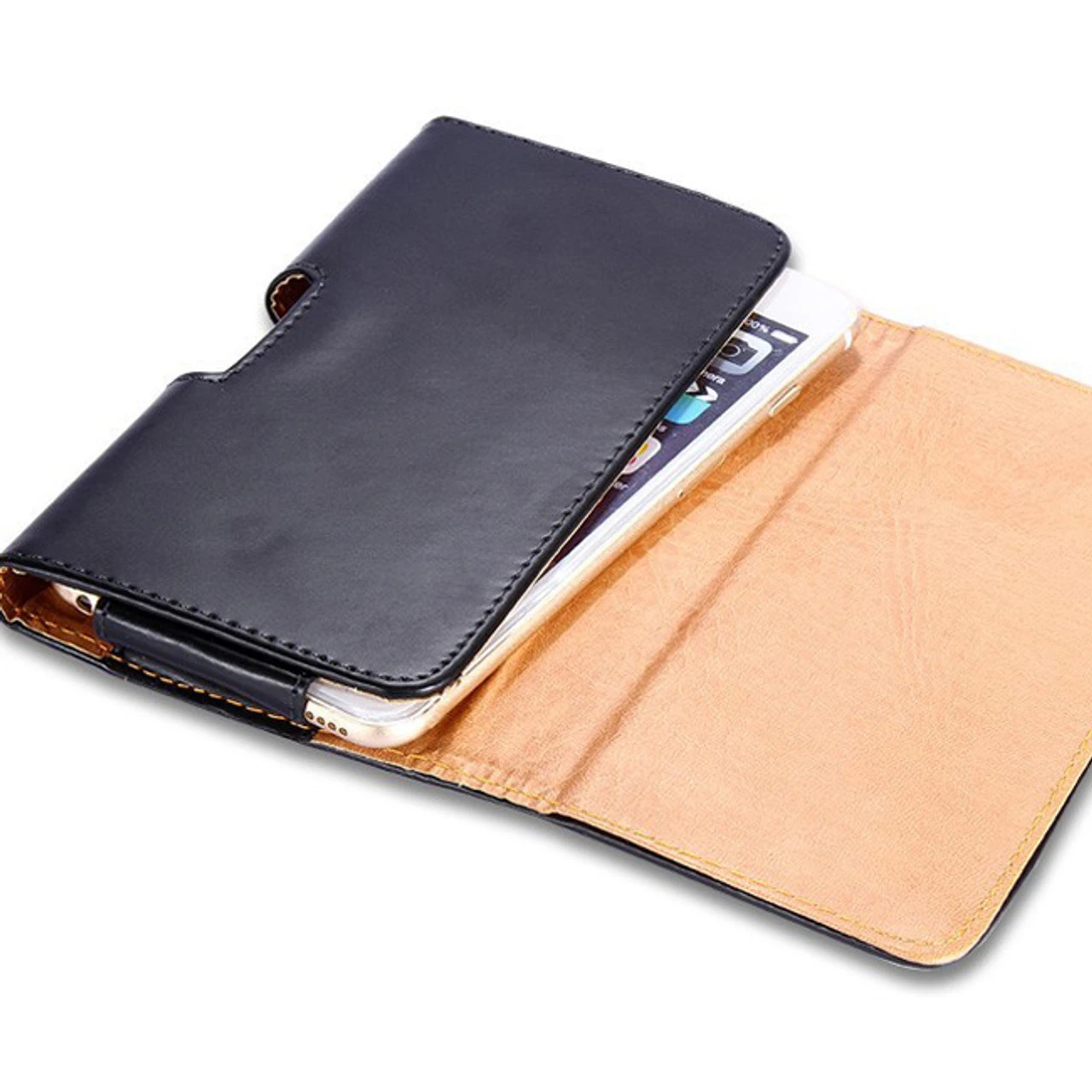 Black IPhone 7 / 8 Leather Belt Clip Pouch Case For Tradesman Workman 2 Black IPhone 7 / 8 Leather Belt Clip Pouch Case For Tradesman Workman - Image 2