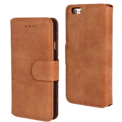 Brown Luxury Retro Vintage Matte Wallet For IPhone 5 / 5S / SE 1st Gen