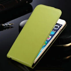 Green Apple IPhone 6 Plus / 6S Plus 5.5" Elegant Genuine Leather Flip Cover