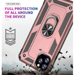 Rose Gold IPhone 12 Pro Max Hybrid Shock Proof Rotating Metal Ring Case -Cheap NewCase Store jgh 99140.1604854745