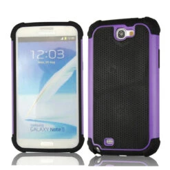 Purple Heavy Duty Protective Case For Samsung Galaxy Note 2
