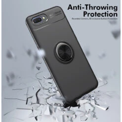 Black Slim Armor Metal Holder 360 Ring Stand Case For Oppo AX5 / A3S -Cheap NewCase Store oppo a3s slim shock proof ring black 10 91332.1600388613
