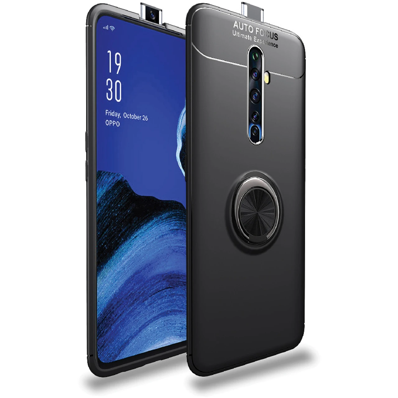 Black Oppo A5 / A9 2020 Slim Armor Metal 360 Rotating Ring Stand Case 1 Black Oppo A5 / A9 2020 Slim Armor Metal 360 Rotating Ring Stand Case