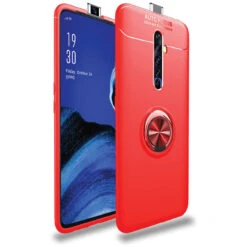 Red Oppo A5 / A9 2020 Tough Slim Armor Metal 360 Degree Stand Case