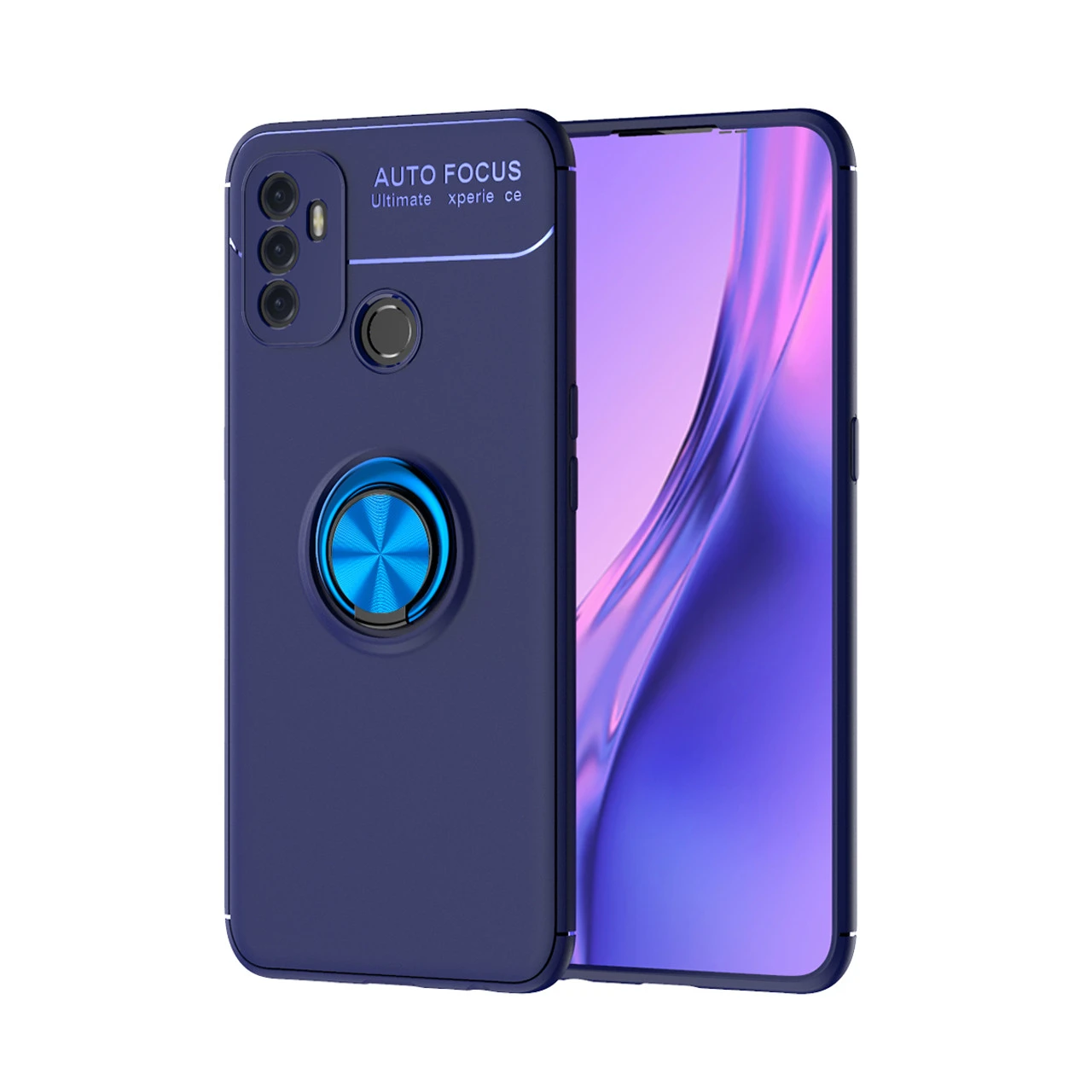 Blue Metal Circle 360 Degree Ring Shock Proof Case For OPPO A53 1 Blue Metal Circle 360 Degree Ring Shock Proof Case For OPPO A53