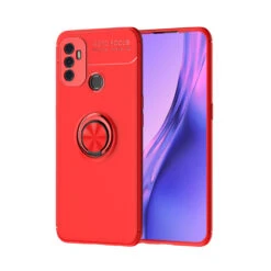 Red Shock Proof Metal Circle Holder 360 Ring Stand Case For OPPO A53