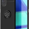 Black Oppo A52 Shock Proof Metal Circle 360 Rotating Ring Stand Case