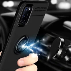 Red Oppo A52 Tough Slim Armor Metal 360 Rotating Ring Stand Case -Cheap NewCase Store oppo a72 slim shock proof ring black 3 03309.1600298704