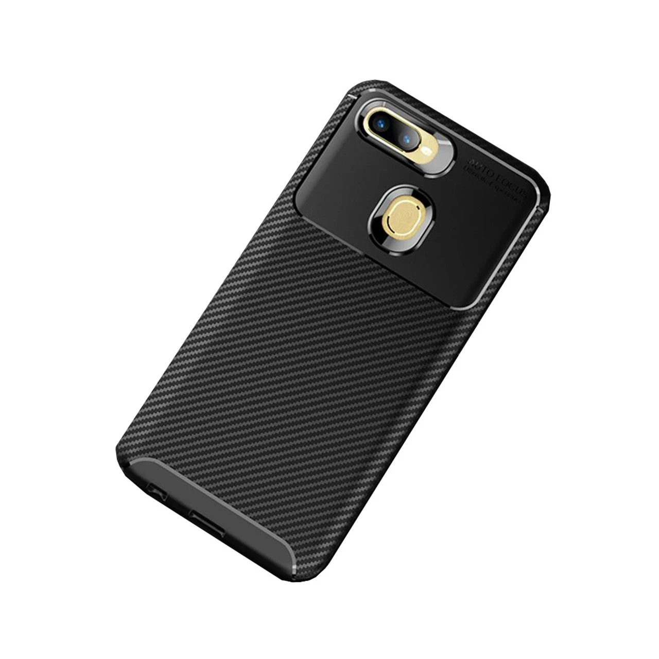 Black Oppo AX5s Flexible Slim Armor Carbon Fibre Protective Case 4 Black Oppo AX5s Flexible Slim Armor Carbon Fibre Protective Case - Image 4