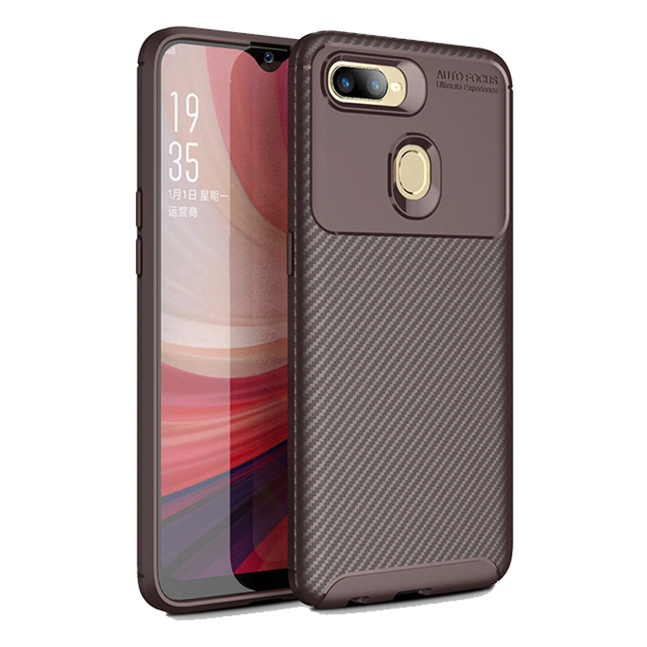 Brown Oppo AX5 / A3S Flexible Shock Proof Carbon Fibre Case 1 Brown Oppo AX5 / A3S Flexible Shock Proof Carbon Fibre Case
