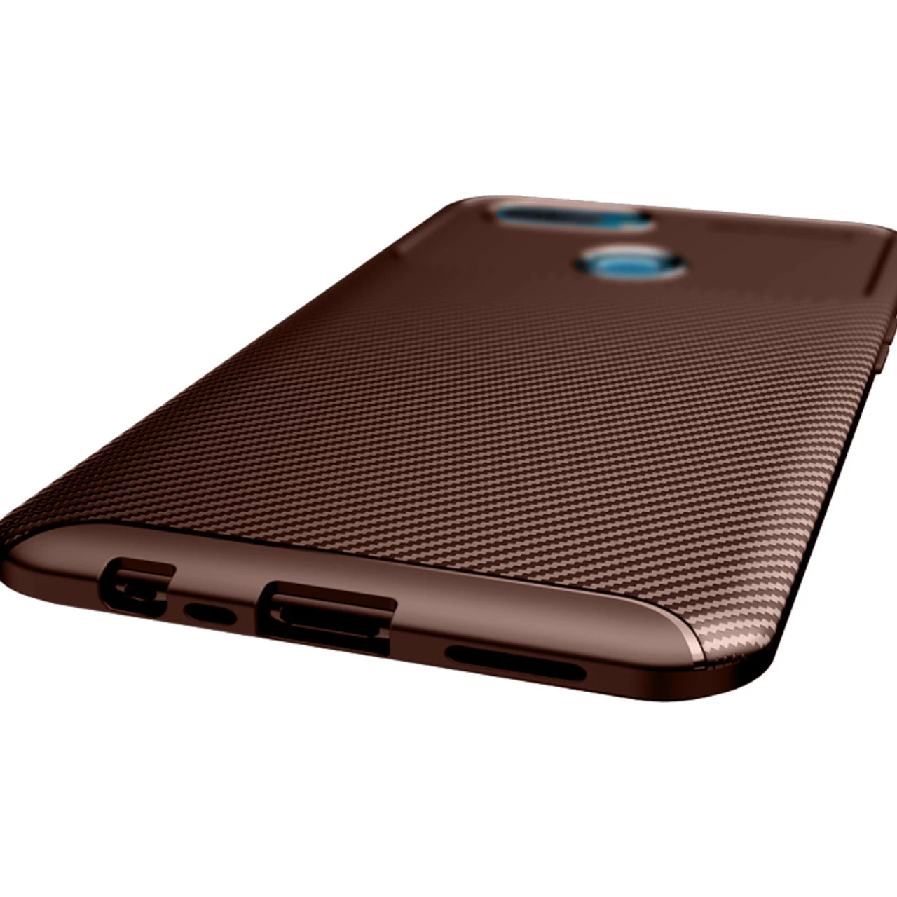 Brown Oppo AX5 / A3S Flexible Shock Proof Carbon Fibre Case 2 Brown Oppo AX5 / A3S Flexible Shock Proof Carbon Fibre Case - Image 2