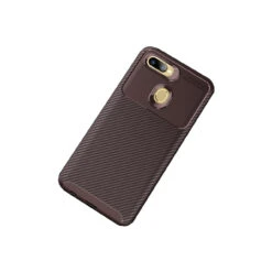 Brown Slim Armor Carbon Fibre Protective Case For Oppo AX5s -Cheap NewCase Store oppo ax5s textured carbon fibre brown 4 37355.1600824093