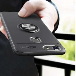 Black Oppo R15 Pro Slim Armor Metal Circle Holder 360 Ring Stand Case -Cheap NewCase Store oppo r15 pro slim shock proof ring black 4 43172.1600310931
