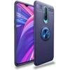 Blue Oppo R17 Pro Shock Proof Metal 360 Rotating Ring Stand Case