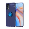 Blue Oppo Reno4 Armor Metal Holder 360 Ring Stand Case