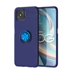 Blue Slim Shockproof 360 Rotating Ring Case For Oppo Reno4 Z