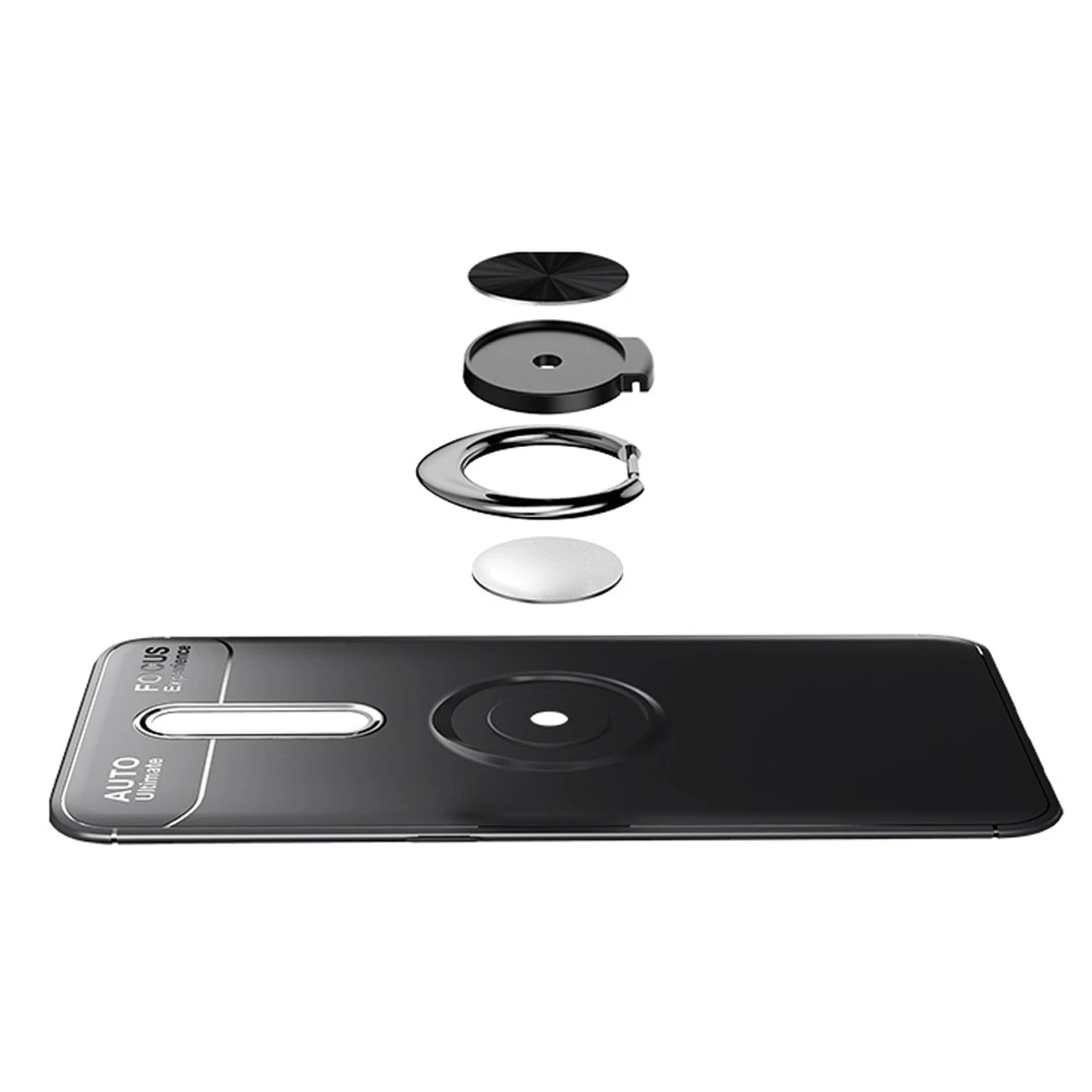 Red Oppo Reno Z Slim Armor Metal Circle Ring Tough Stand Case 3 Red Oppo Reno Z Slim Armor Metal Circle Ring Tough Stand Case - Image 3