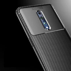 Black Oppo Reno Z Slim Armor Shock Proof Carbon Fibre Case