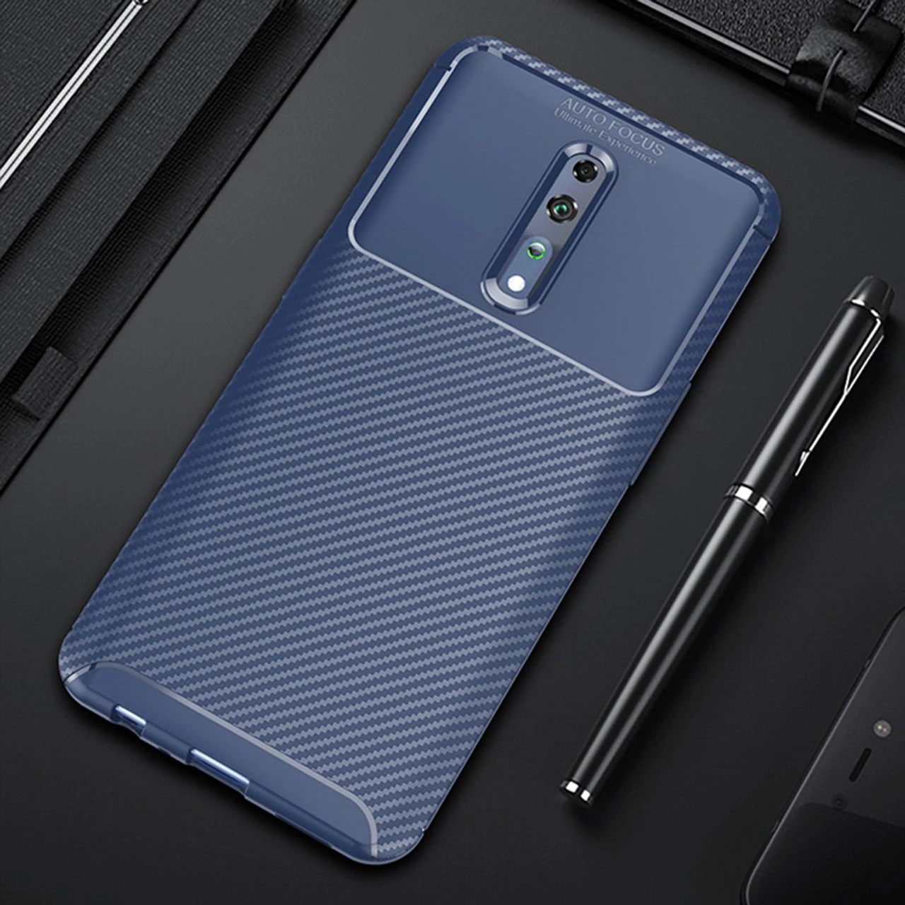 Navy Oppo Reno Z Slim Armor Shock Proof Carbon Fibre Case 1 Navy Oppo Reno Z Slim Armor Shock Proof Carbon Fibre Case