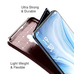 Brown Oppo Reno Z Slim Armor Shock Proof Carbon Fibre Case -Cheap NewCase Store oppo reno z textured carbon fibre brown 3 77078.1600897937