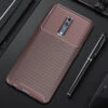 Brown Oppo Reno Z Slim Armor Shock Proof Carbon Fibre Case
