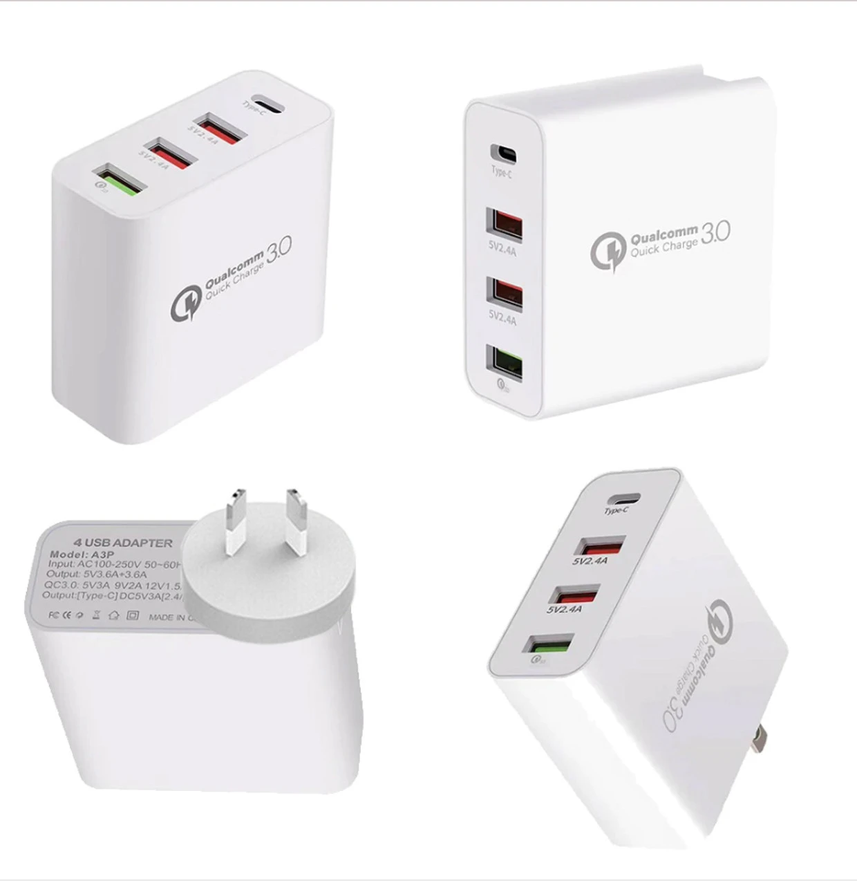 Qualcomm QC3.0 48W PD Fast Charging Multi Port USB Wall Charger 5 Qualcomm QC3.0 48W PD Fast Charging Multi Port USB Wall Charger - Image 5