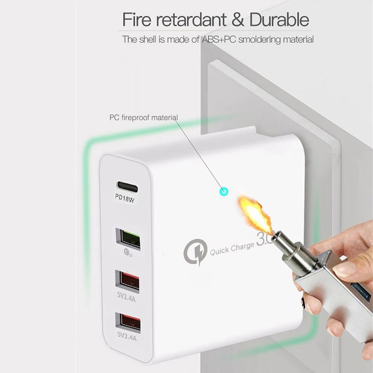 Qualcomm QC3.0 48W PD Fast Charging Multi Port USB Wall Charger 7 Qualcomm QC3.0 48W PD Fast Charging Multi Port USB Wall Charger - Image 7