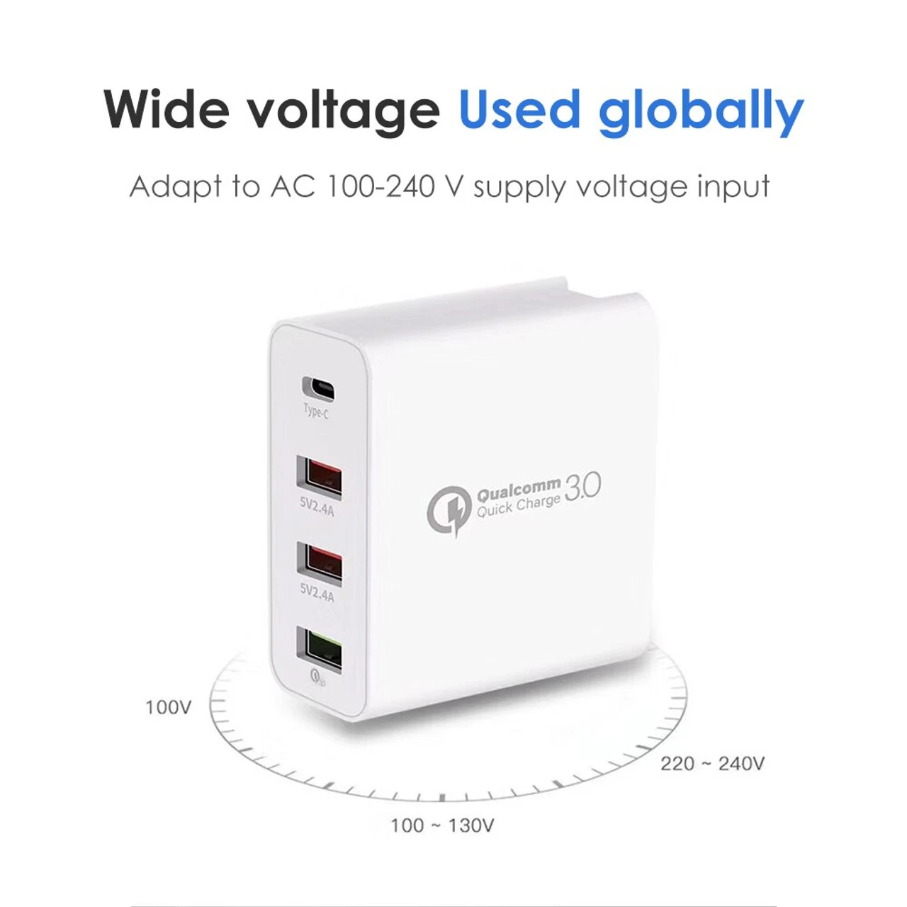 Qualcomm QC3.0 48W PD Fast Charging Multi Port USB Wall Charger 8 Qualcomm QC3.0 48W PD Fast Charging Multi Port USB Wall Charger - Image 8