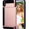 Rose Gold Shock Proof Slide Card Armor Case For Apple IPhone XR
