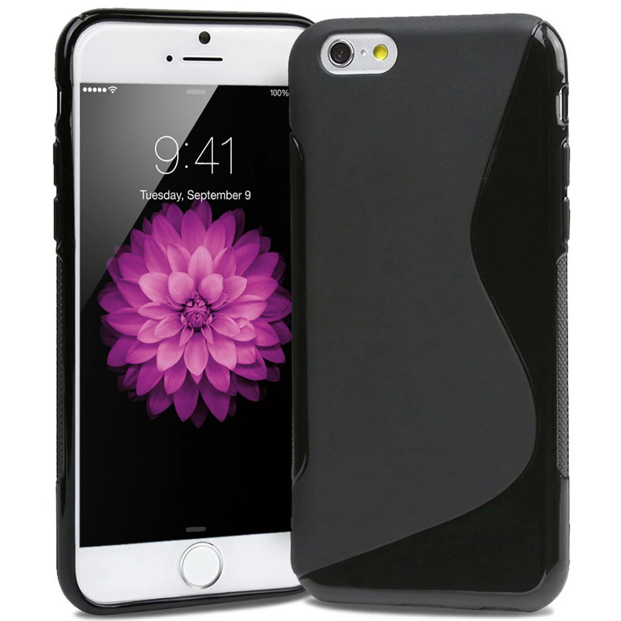 Black S-Line S-Curve Soft Gel Case For Apple IPhone 6 4.7" Cover
