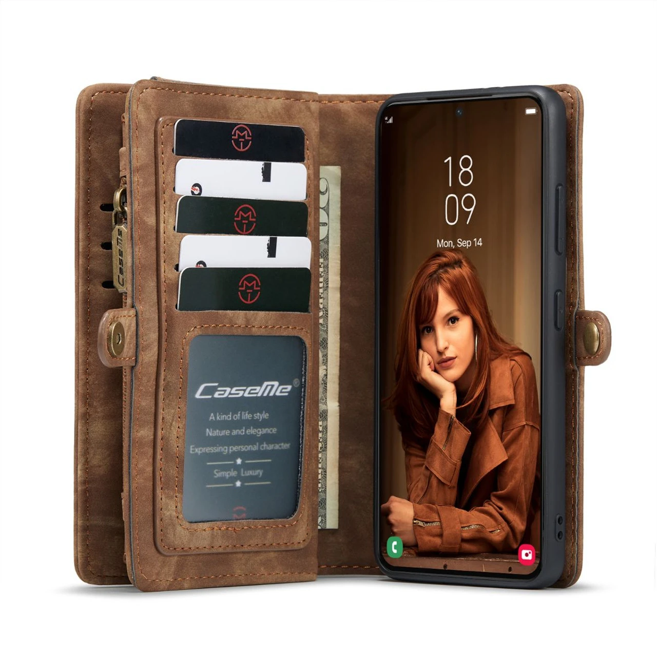 Brown CaseMe 11 Card Slot Wallet Magnetic Case For Samsung Galaxy S22 1 Brown CaseMe 11 Card Slot Wallet Magnetic Case For Samsung Galaxy S22