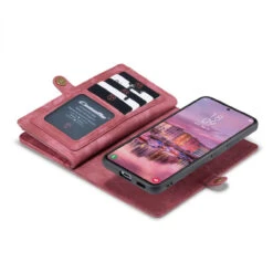 Red Samsung Galaxy S22 Multi-Functional 2 In 1 Zipper Purse Wallet Case -Cheap NewCase Store samsung galaxy s22 caseme multifunctional wallet red 5 30908.1687238280