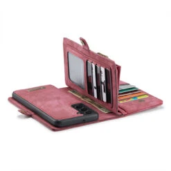 Red Samsung Galaxy S22 Multi-Functional 2 In 1 Zipper Purse Wallet Case -Cheap NewCase Store samsung galaxy s22 caseme multifunctional wallet red 6 19056.1687238280