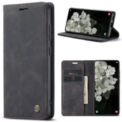 Black CaseMe Compact Flip Wallet Case For Samsung Galaxy S22