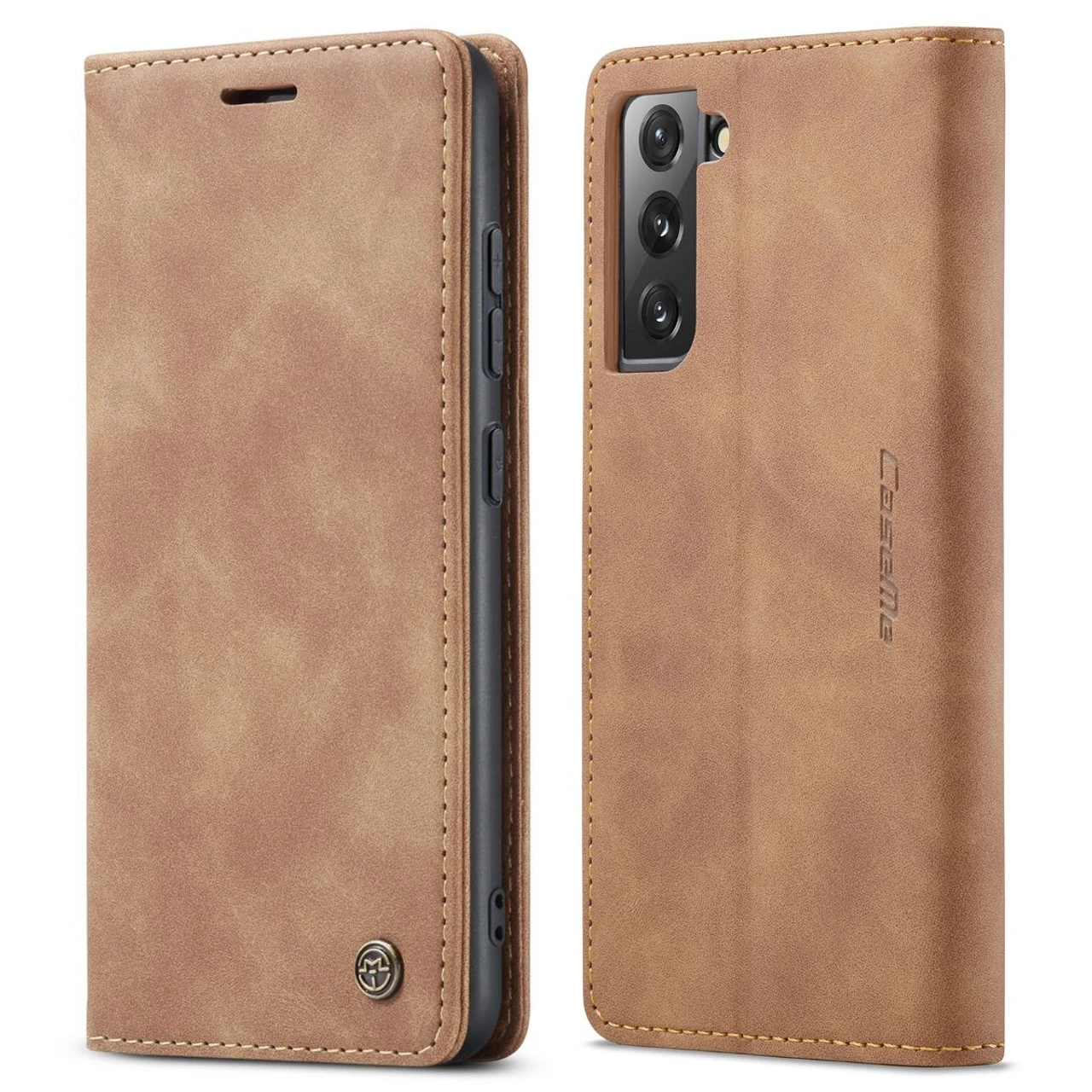 Brown CaseMe Slim Quality 2 Card Slot Wallet Case For Samsung Galaxy S22 5 Brown CaseMe Slim Quality 2 Card Slot Wallet Case For Samsung Galaxy S22 - Image 5