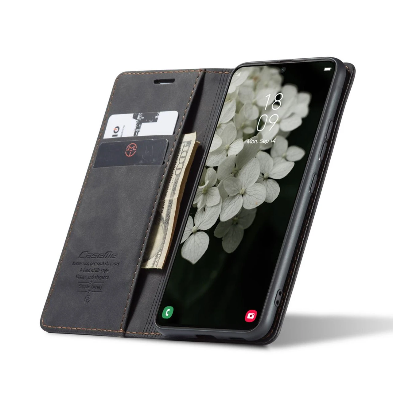 Black Samsung Galaxy S22+ Plus CaseMe Soft Matte Quality Wallet Case 4 Black Samsung Galaxy S22+ Plus CaseMe Soft Matte Quality Wallet Case - Image 4