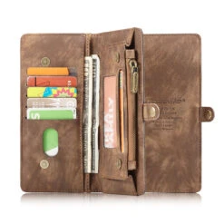 Brown Samsung Galaxy S22 Ultra Wallet Zipper Purse Removeable Magnetic Case 9 Brown Samsung Galaxy S22 Ultra Wallet Zipper Purse Removeable Magnetic Case -Cheap NewCase Store samsung galaxy s22 ultra caseme multifunctional wallet brown 4 96314.1669093649