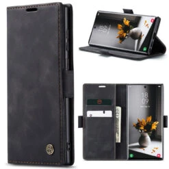 Black Samsung Galaxy S22 Ultra CaseMe Slim 2 Card Slot Classy Wallet Case -Cheap NewCase Store samsung galaxy s22 ultra caseme slim wallet black 7 64853.1681772319