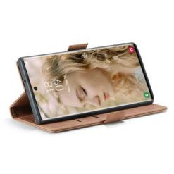 Brown CaseMe Compact Flip Magnetic Wallet Case For Samsung Galaxy S22 Ultra -Cheap NewCase Store samsung galaxy s22 ultra caseme slim wallet brown 3 50001.1645768068