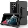 Black Samsung Galaxy S22 Ultra Full Body Heavy Duty Holster Case