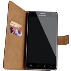 Premium Black Samsung Galaxy Note 3 Genuine Leather Wallet Case
