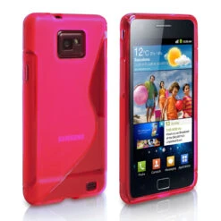 Hot Pink S Line Samsung Galaxy S2 I9100 TPU Gel Silicone Case Cover
