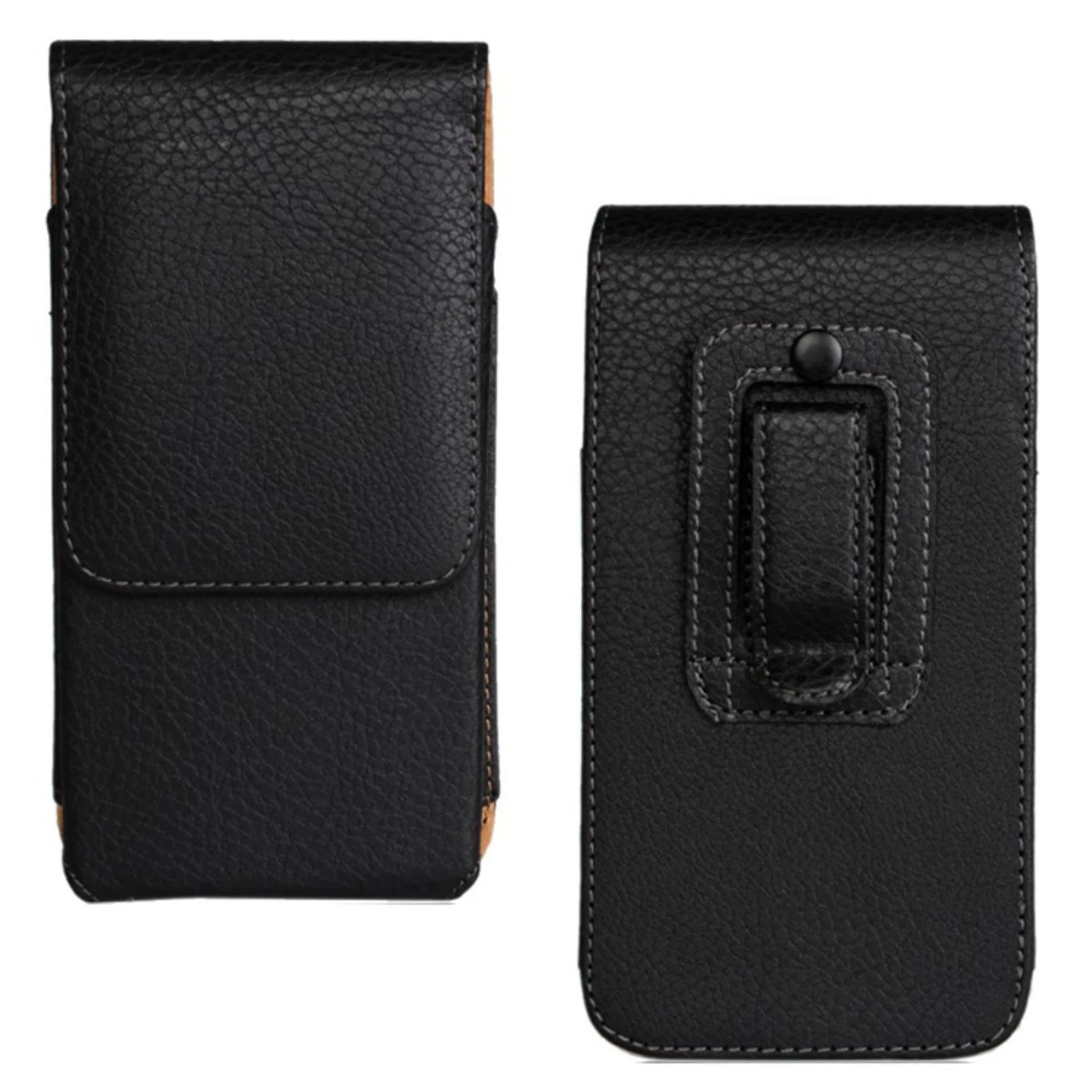 Black 6.5 Inch Vertical Belt Clip Leather Holster Case For Tradie For Galaxy A14 5G 5 Black 6.5 Inch Vertical Belt Clip Leather Holster Case For Tradie For Galaxy A14 5G - Image 5
